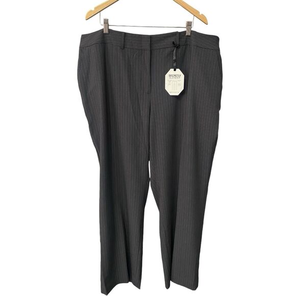 Liz Claiborne Pants - Liz Claiborne Secretly Slender Pinstripe Dress Pants Straight Leg Size 22W Gray